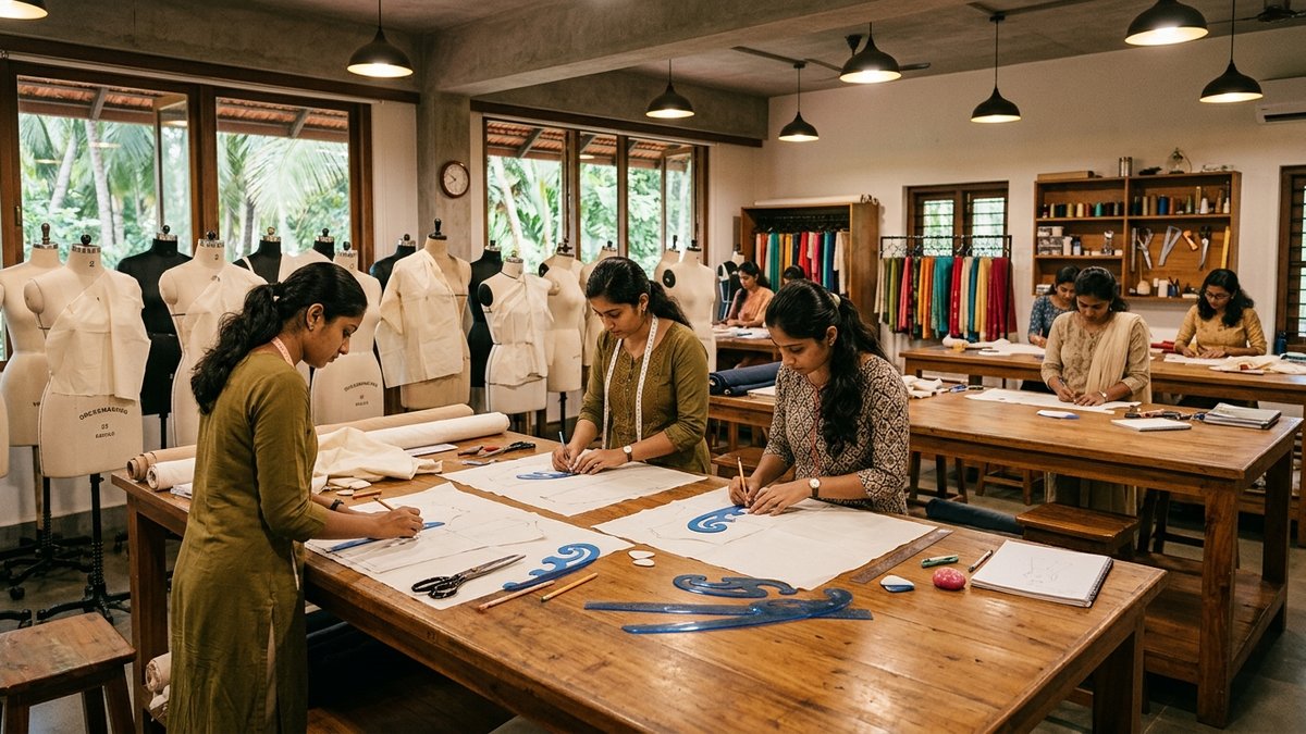 FDGT garment drafting lab at Institch Institute of Design Edavannappara